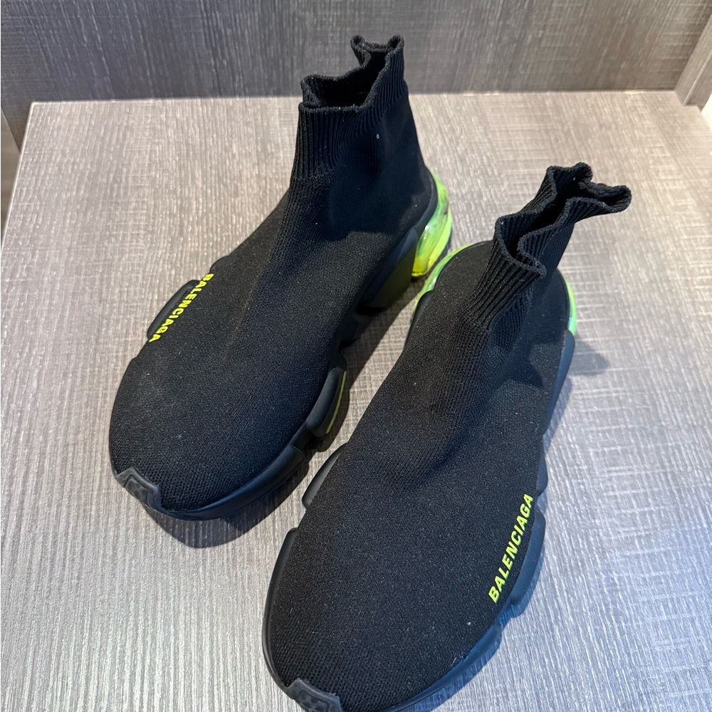Balenciaga Speed Trainer Clearsole Green Sneakers - Picture 5 of 6